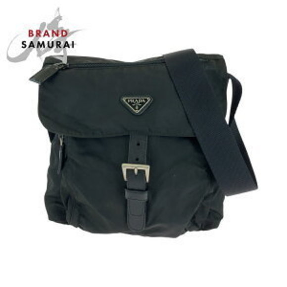 Prada black nylon triangular Tessuto Bag Shoulder - Picture 1 of 9